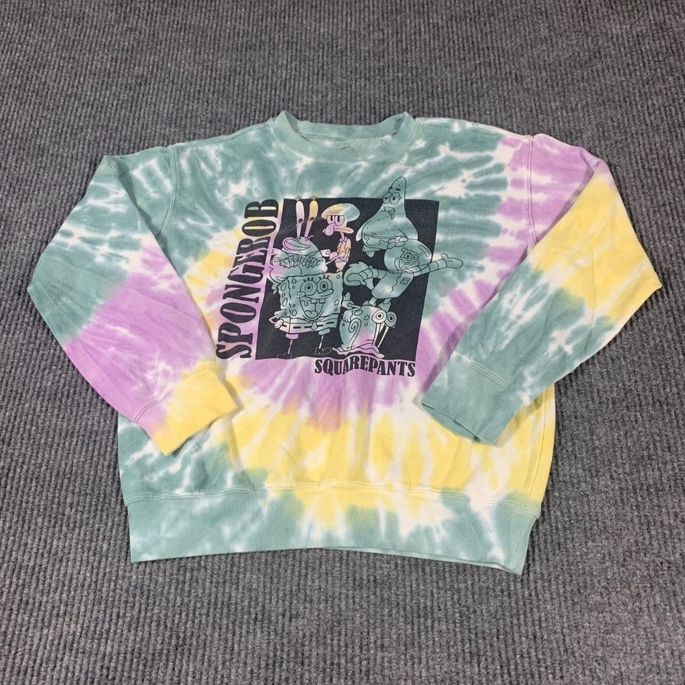 Spongebob Squaredpants Sweatshirt‎ Adult Small S Tie Dye Multicolor Nickelodeon